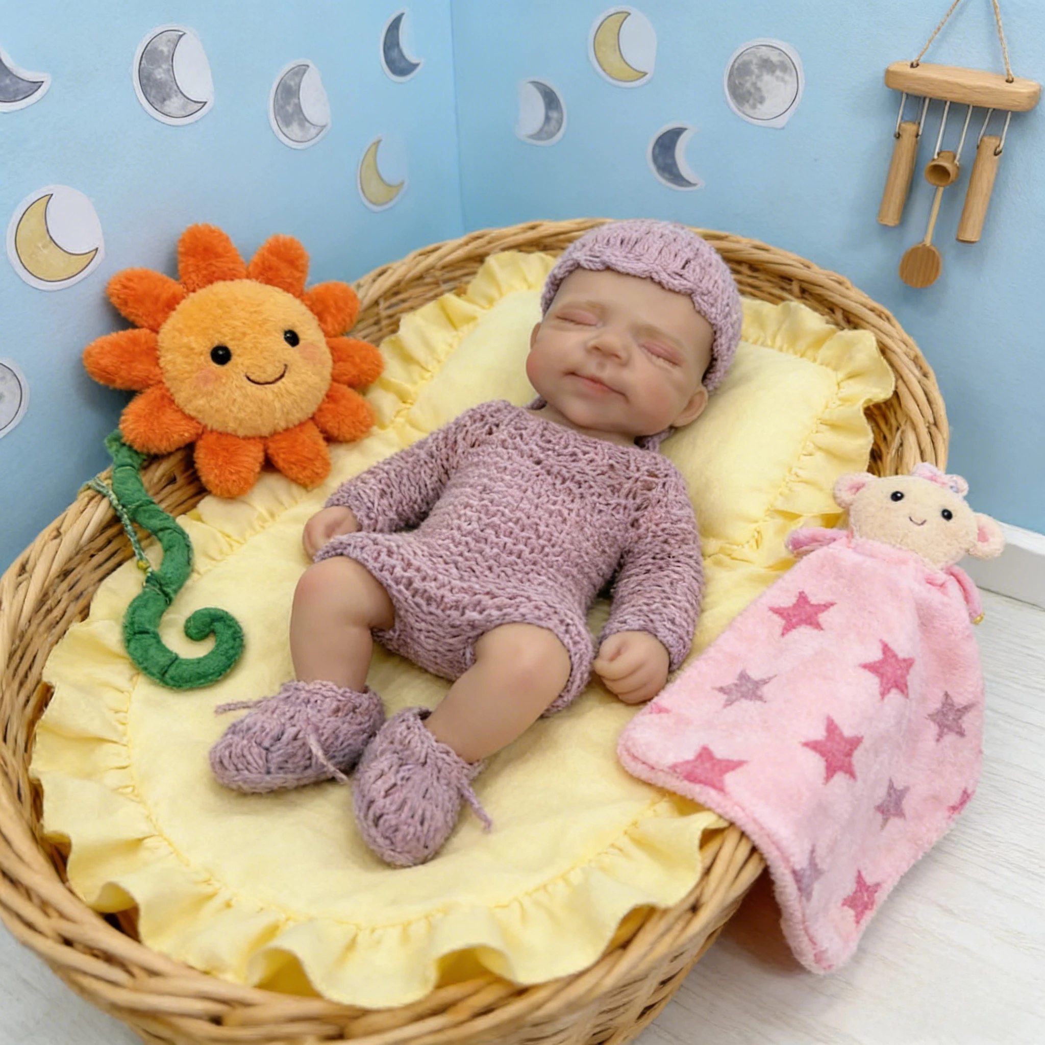 Фото Кукла-реборн Pascale 12 дюймов из цельного силикона - реалистичная кукла-девочка для коллекционеров №4