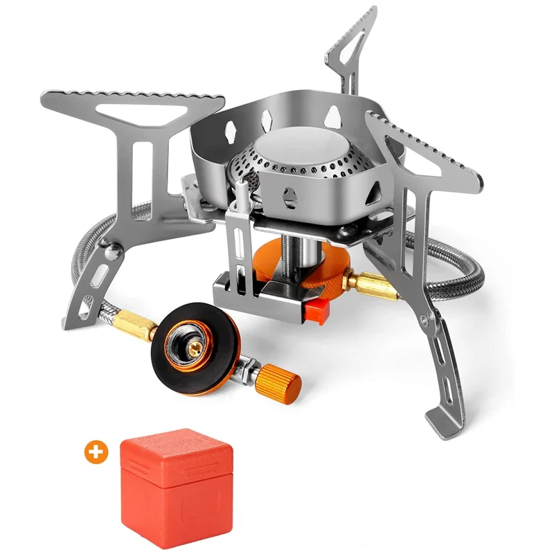 

Windproof Camp Stove Camping Gas Stove W/ Carry Case Piezo Ignition Portable Collapsible Stove Burner for Outdoor Hiking Picnic