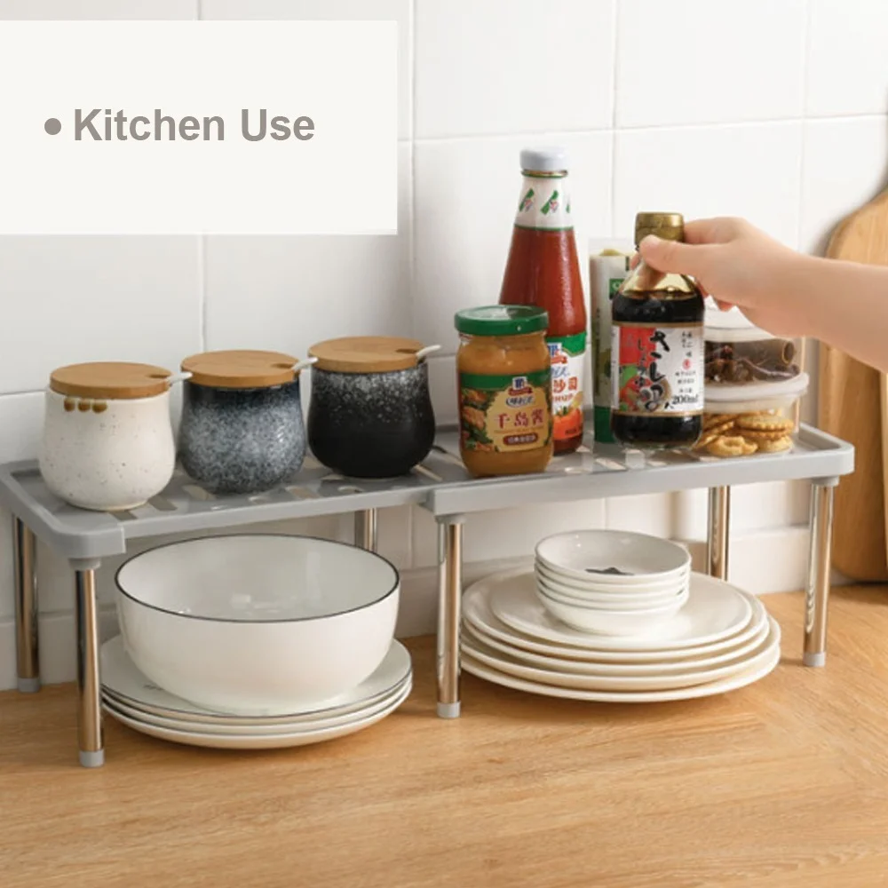 adjustable kitchen storage shelf bathroom floor stand stainless sink racks spice bottle holders home foldable cabinet organizer free global shipping