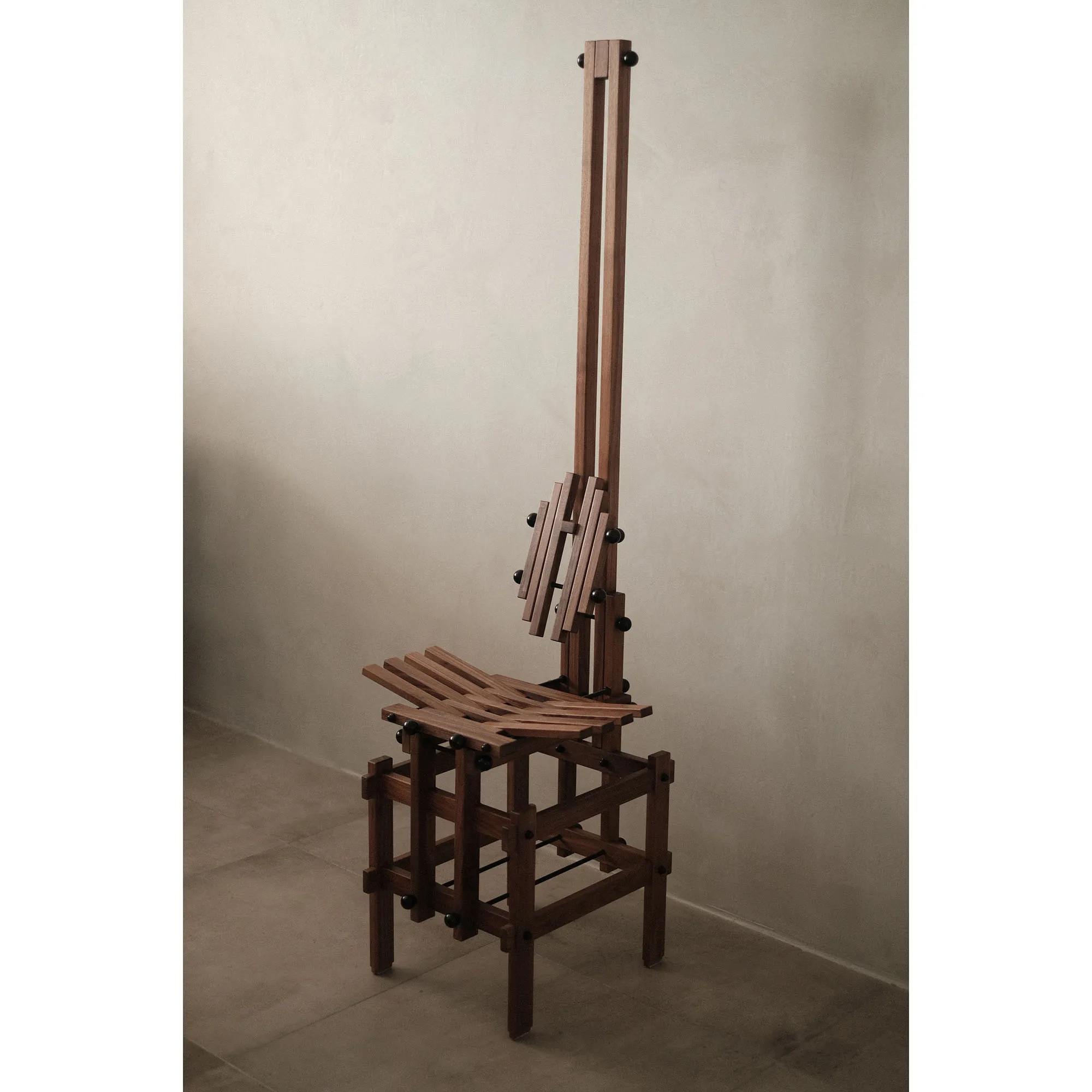 Structural Chair Art Deco Walnut Oak High Back Chair Antique