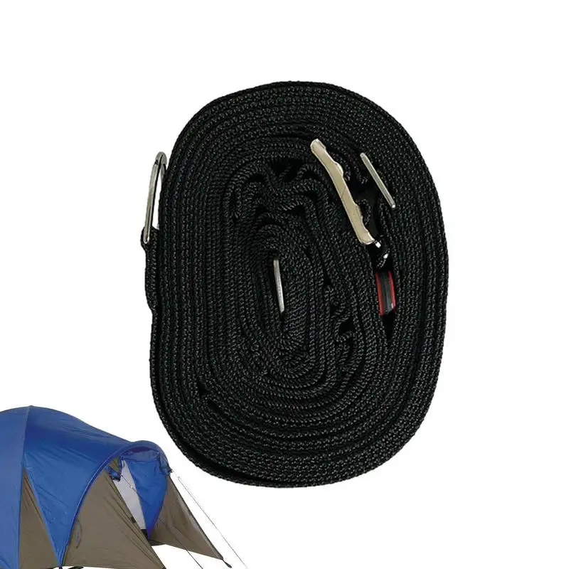 

Tent Webbing Camping Storage Strap With 10 Storage Holes And Bag 16.4ft Windproof And Strong Load Canopy Support Cord Car