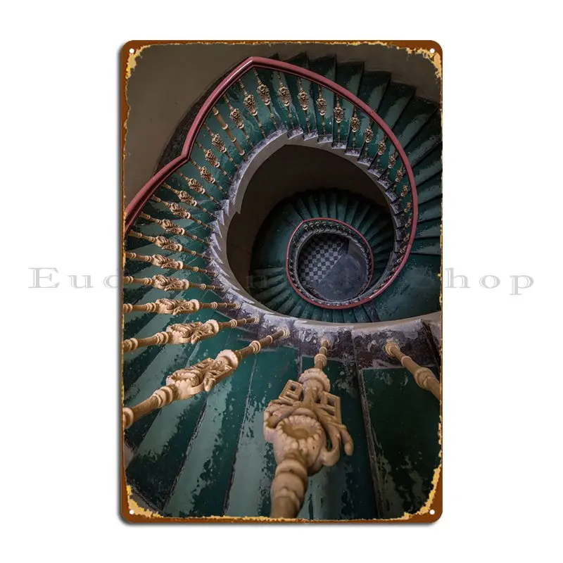 

Зеленая и Золотая лестница, металлический плакат, клубный стиль, Классическая барная пещера, персонализированный постер для гостиной, жестяной знак
