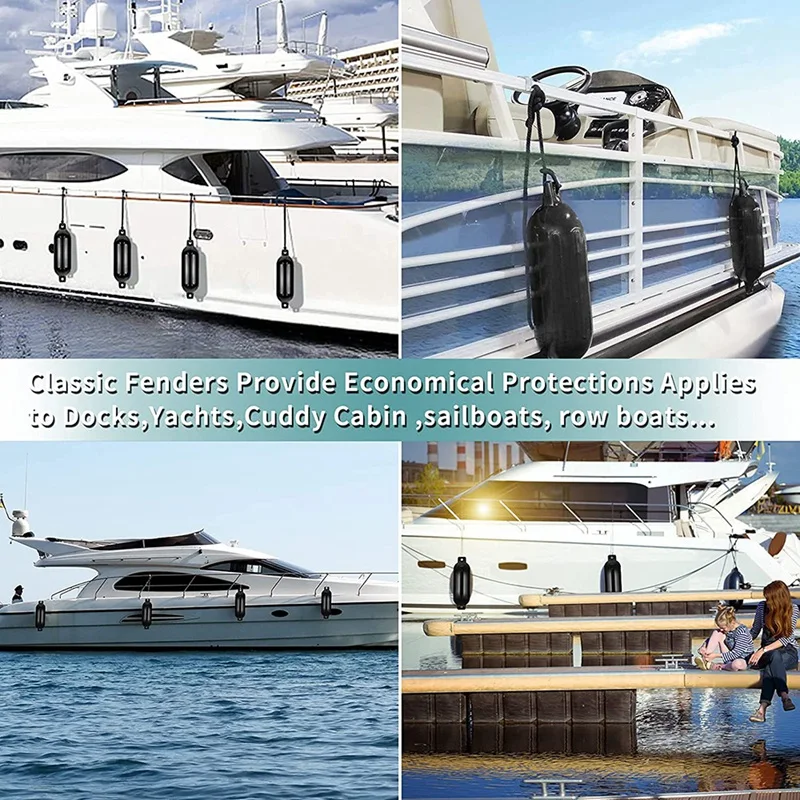 Крылья для лодок 4 упаковки 5x16 дюймов надувные ребристые морские крылья с линиями