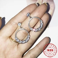 hoyon s925 sterling silver color 2 carats diamond style earring forw women fashion gemstone bizuteria jewelry orecchini earrings