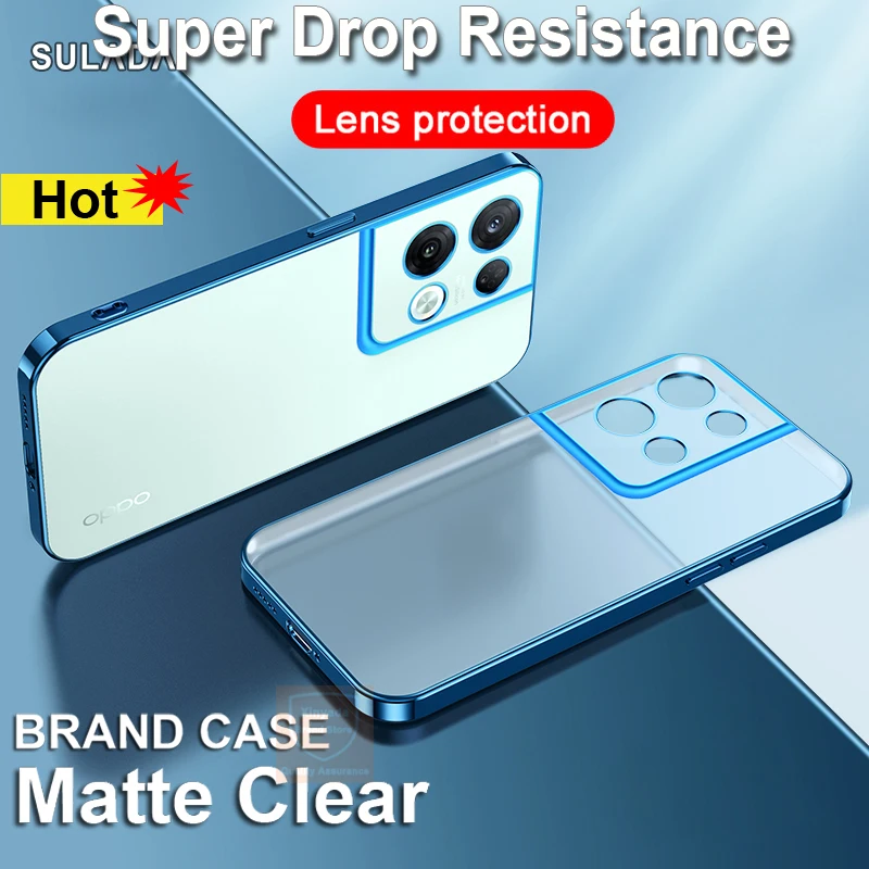 

Матовый Прозрачный чехол для Oppo Reno8 Pro, мягкий чехол из ТПУ с покрытием для Oppo Reno8 Pro Plus Reno 8, силиконовый чехол-бампер