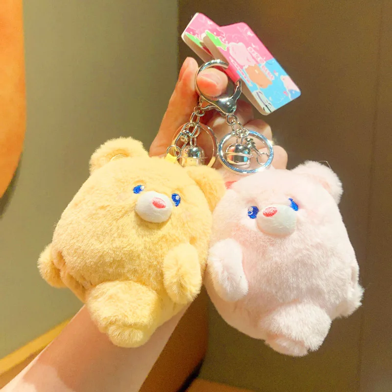 

18CM Cartoon Cute Magnetic Hugging Bear Keychain Charm Plush Doll Kid Kawaii Plush Animal Backpack Pendant Children Gift