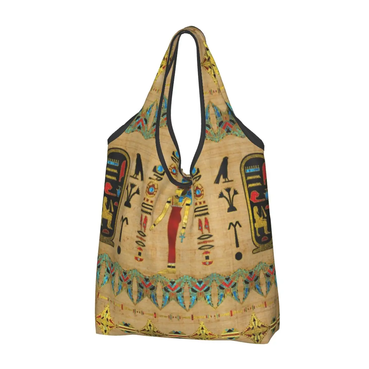 

Fashion Printing Egyptian Mut Symbol Shopping Tote Bag Portable Shoulder Shopper Ancient Egypt Handbag