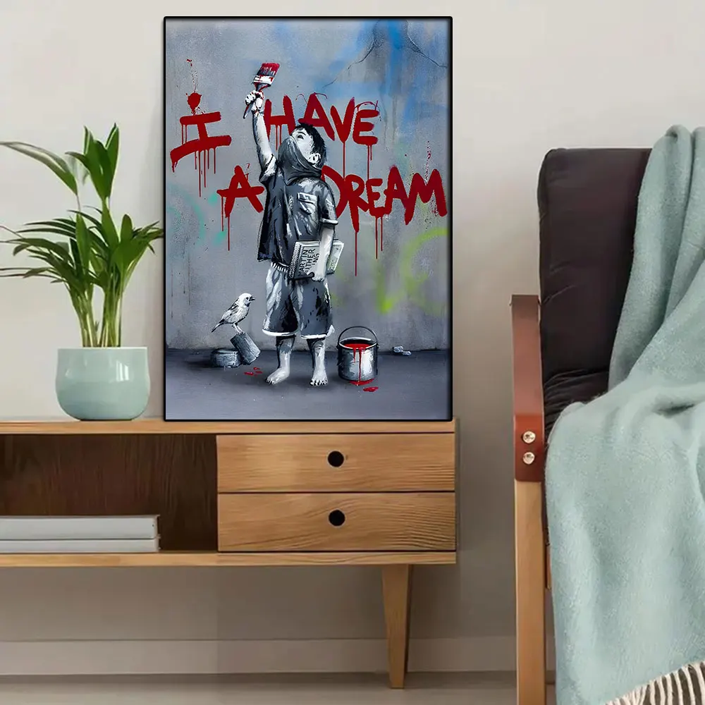 Мотивационный слоган I Hvae A Dream постеры на холсте для рисования принты граффити