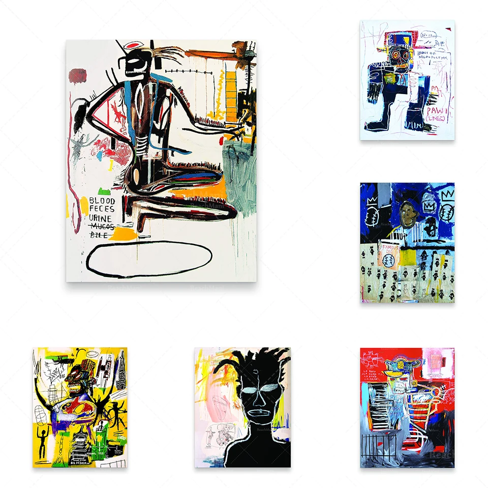 

Jean Michel Basquiat abstract art printing, Andy Warhol art, contemporary art, art printing