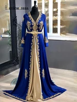 bbonlinedress moroccan caftan evening dress satin a line v neck sweep train elegant long prom dress for wedding marocain kaftan