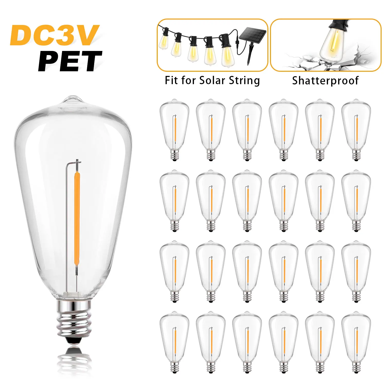 

Светодиодные лампочки ST38 для солнечных гирлянд 25 шт.
