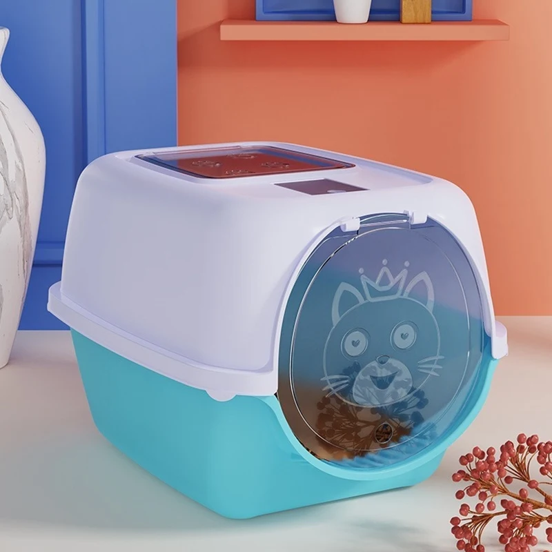 

Fully Enclosed Cat Litter Box Splash-Proof Pet Cleaning Kitten Potty Toilet Plastic Toilet Tray Cat Litter Box Odor IsolationTY