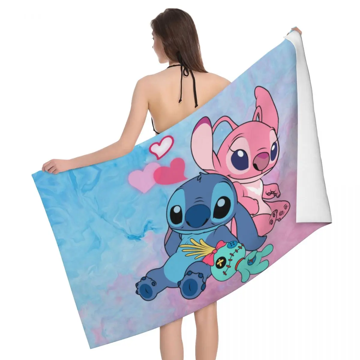 Пляжное банное полотенце из микрофибры с изображением ангела