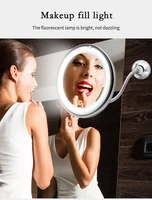 10X LED Mirror Makeup Mirror Flexible Mirror illuminated Magnifying Vanity Mirrors with Light Make up Miroir Bathroom Mirrors