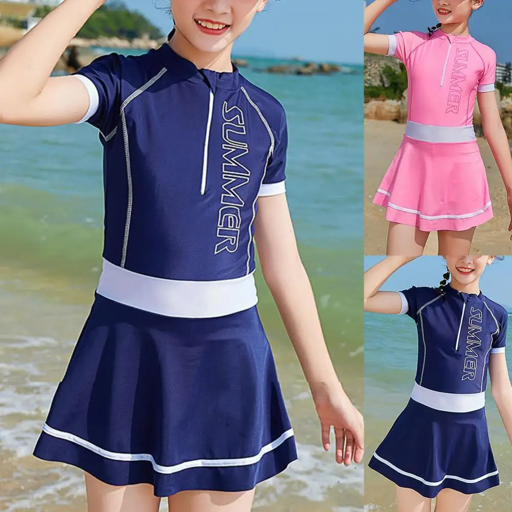 

Useful UV Protection Kids Training Suit One Piece Beachwear Accessory Simple Matching