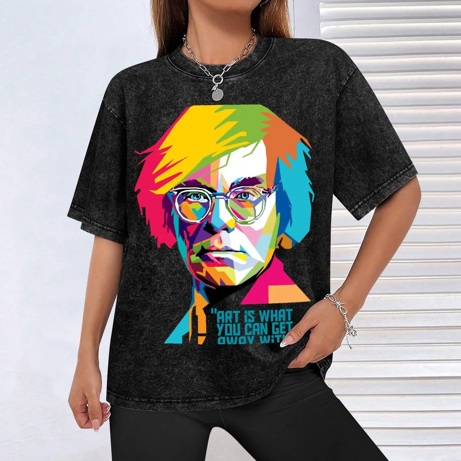 Футболка Энди Уорхол в постерах стиле поп-арт (WPAP) Эстетическая одежда черные