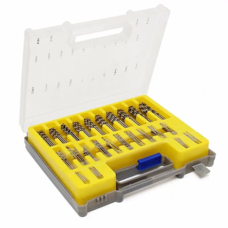 

Blow-molded 150PC Mini Twist Drill Blow-molded Box with 0.4-3.2mm Small Drill Bit Micro Hole Opener Sleeve