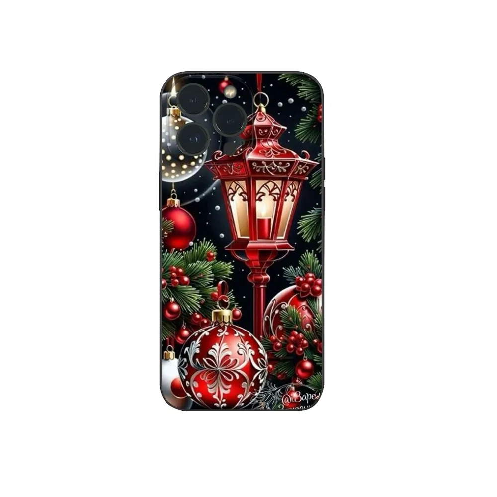 Рождественский чехол для телефона IPhone 16 15 14 13 12 Mini 11 Pro XS Max X XR SE5 6 7 8 Plus Мягкий