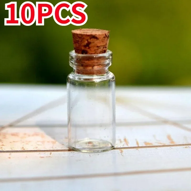 

Мини стеклянные бутылочки с пробкой 10 шт