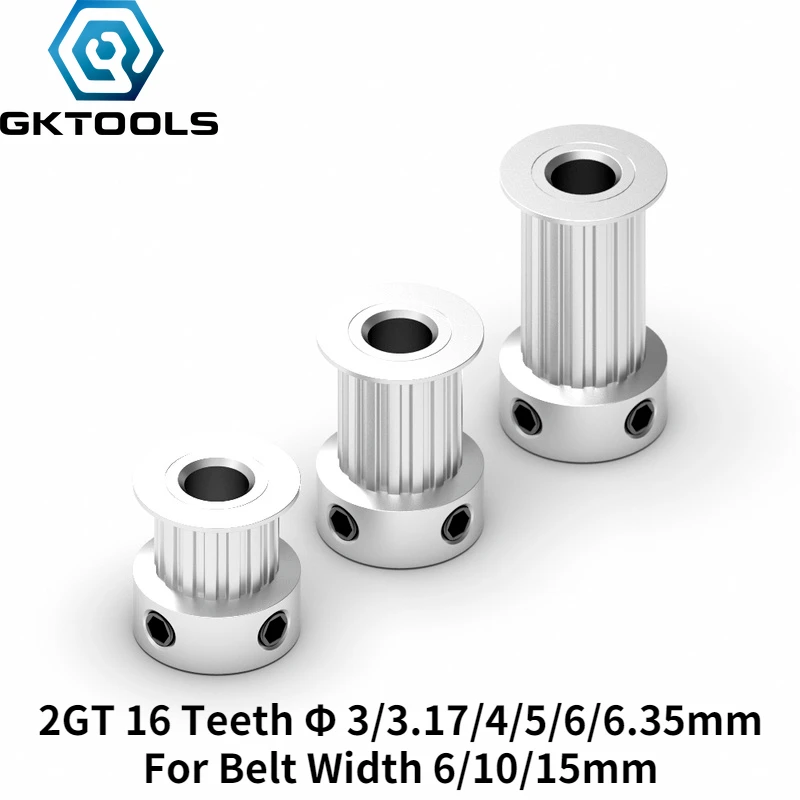 

Детали для 3D-принтера GKTOOLS GT2, шкив для синхронизации 2GT с 16 зубьями, отверстие 3/3, 17/4/5/6/6, 35 мм, ремень с синхронными колесами шириной 6/9/10/15 мм