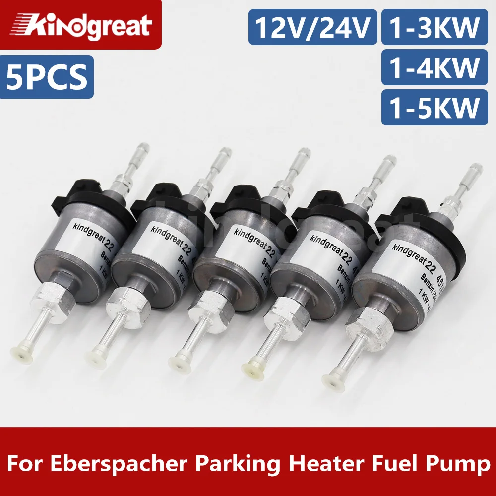 

5 шт./лот, 12 В/24 В 1-3 кВт, 1-4 кВт, 1-5 кВт, дозирующий насос для топливного масла, подходит для Eberspacher, дизельный парковочный обогреватель, топливный насос
