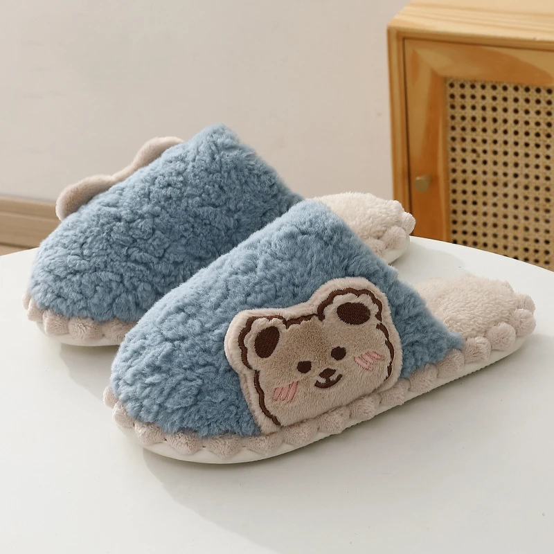 Couples Cotton Slipper Women Winter Cute Household Cartoon Woolly Slipper Winter Indoor Men Home Fuzzy Shoes