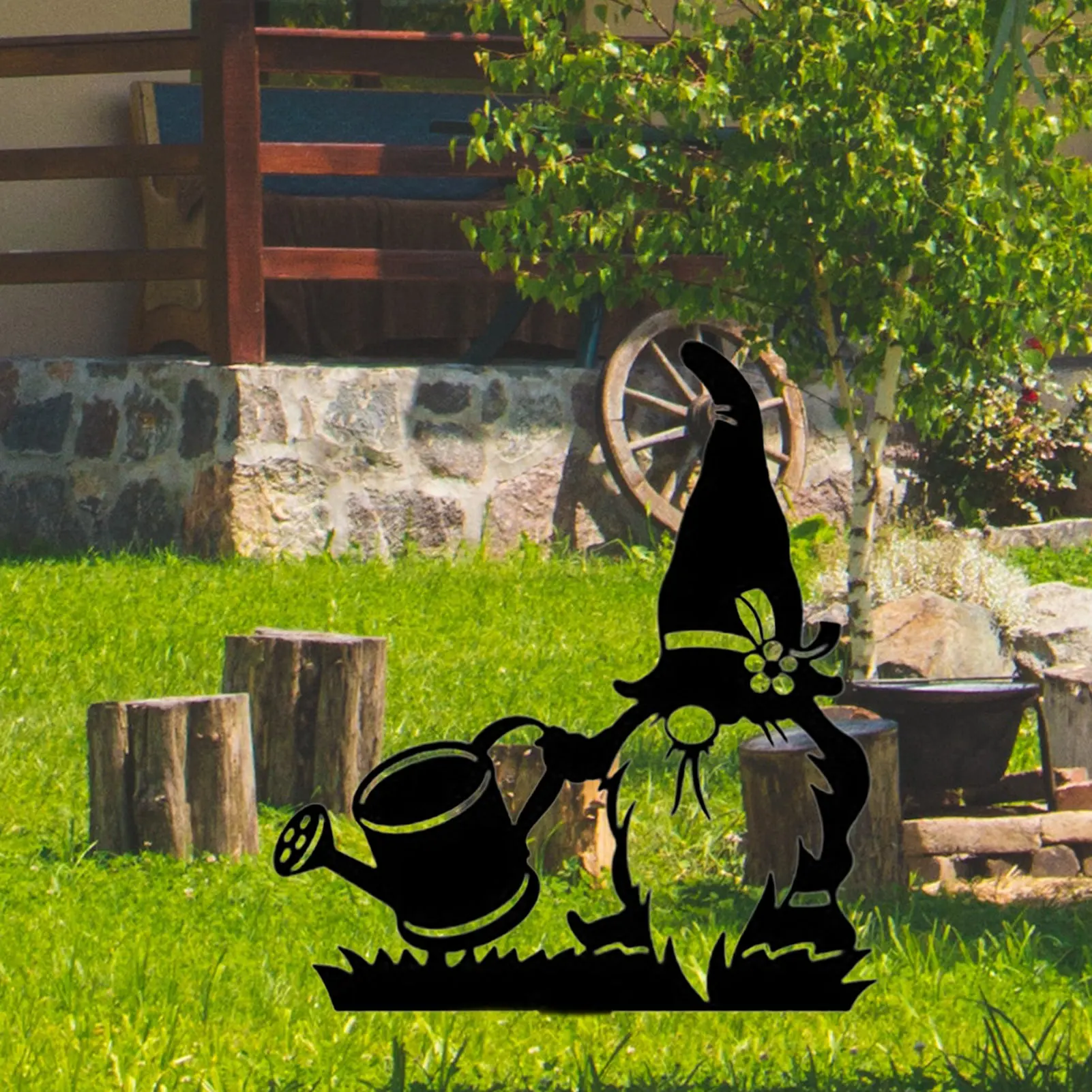 

Garden Gnomes Outdoor Metal Gnome Art Garden Decorations Hollowed Out Gnome Silhouette Decor For Garden Patio Yard And Lawns