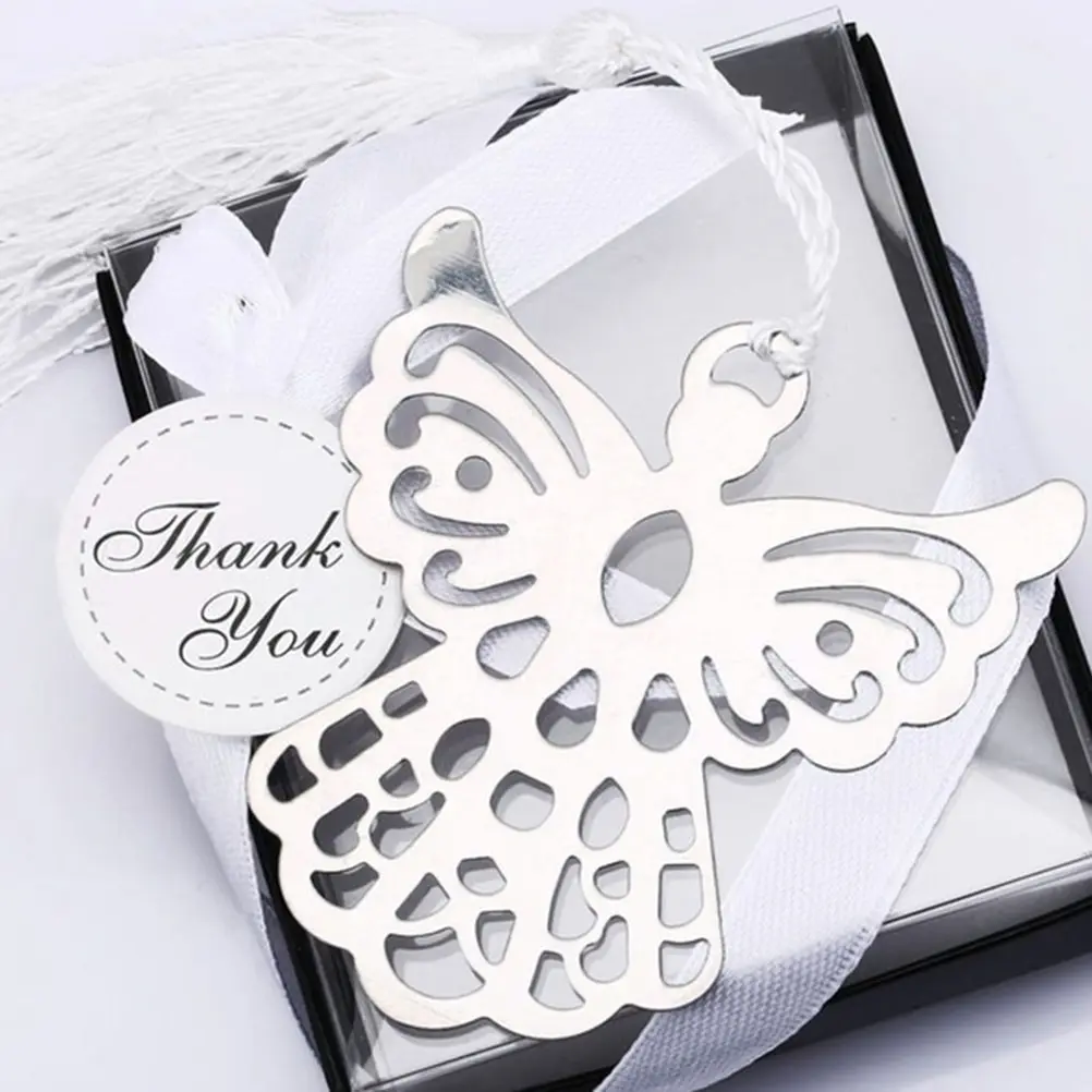 

1PC Metal Bookmark with Tassel Book Markers Wedding Souvenirs Baby Shower Party Favors and Gifts Box Packaging Bookmarks