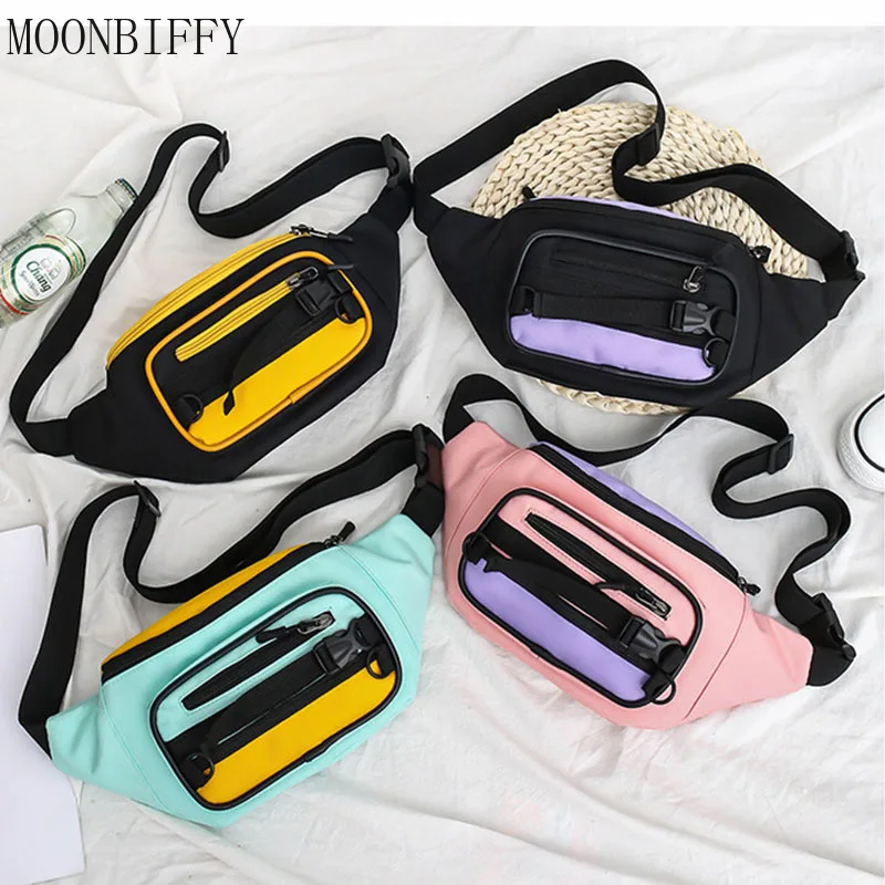

Waist Bag Women Fanny Pack Waist Packs Leisure Canvas Package Banana Messenger Bags New Zipper Hip Hop Bag Shoulder Pack