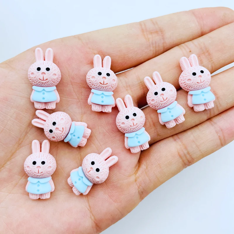 

10 Pcs New Kawaii Cute Cartoon Rabbit Flat Back Resin Cabochons Scrapbook Diy Party Hairpin Accessories Craft K13