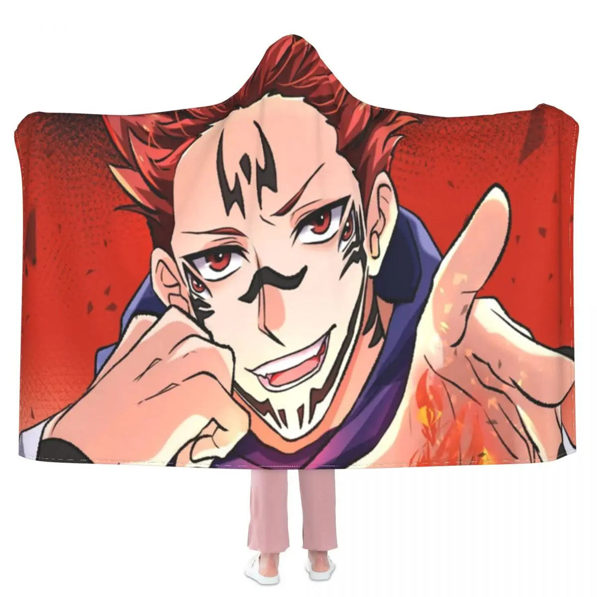 

Флисовое одеяло Sukuna с капюшоном для сна, мягкое Дешевое пушистое покрывало