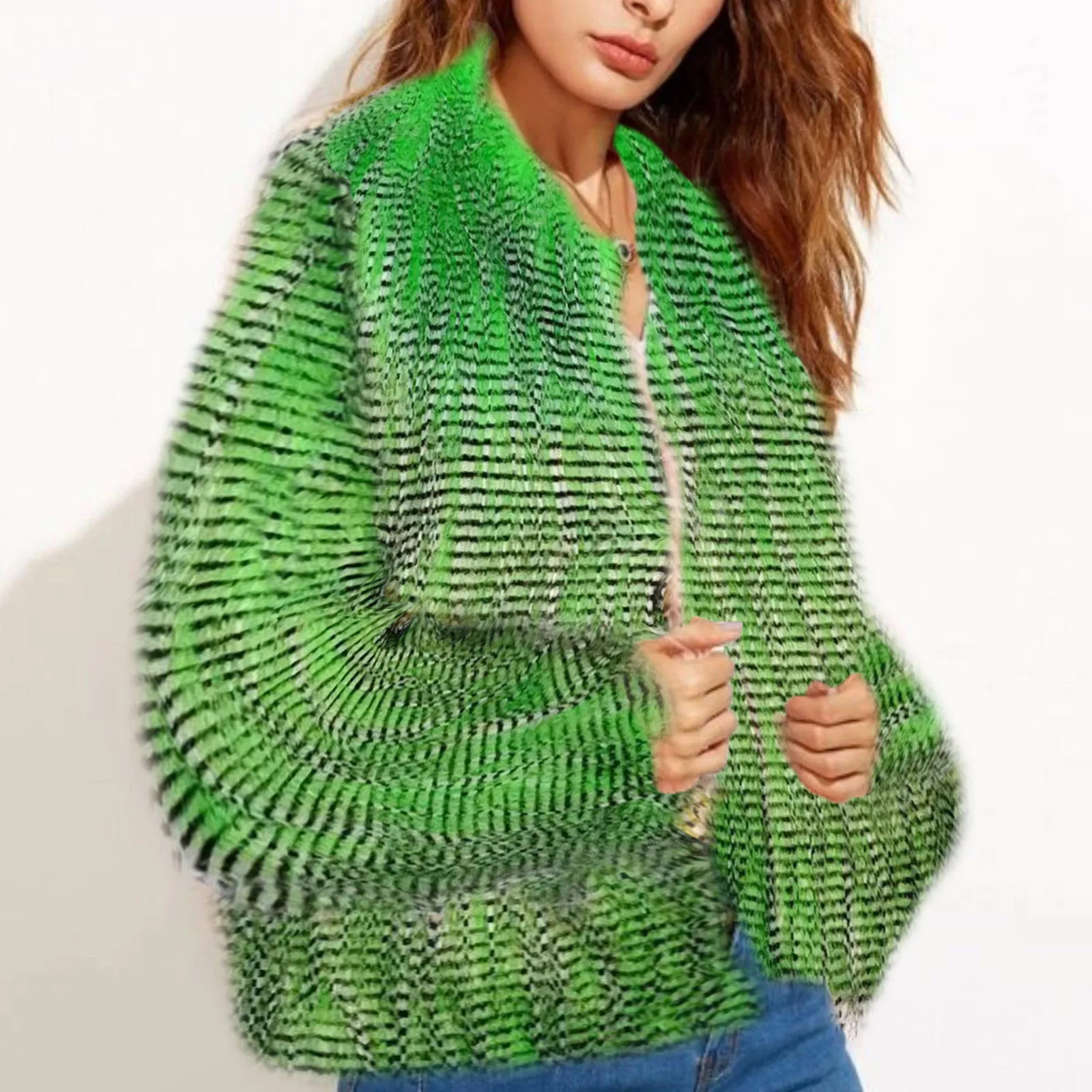 

Женское пальто с искусственным капюшоном, теплая меховая куртка с длинным рукавом, трендовая походная куртка, женская тонкая куртка, женска...