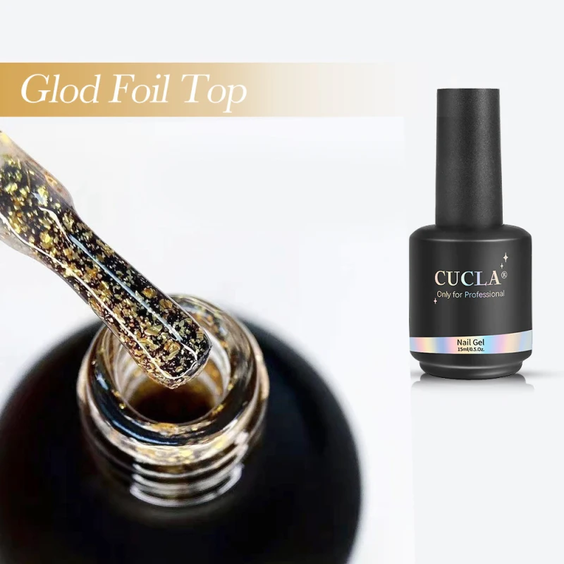

Nail Top Coat Gel No Wipe Top Coat Nail Gel Gold Silver Foil Nail Top Coat Gel Nail Art Gel Soak Off Uv Led Gel 15ml Manicure