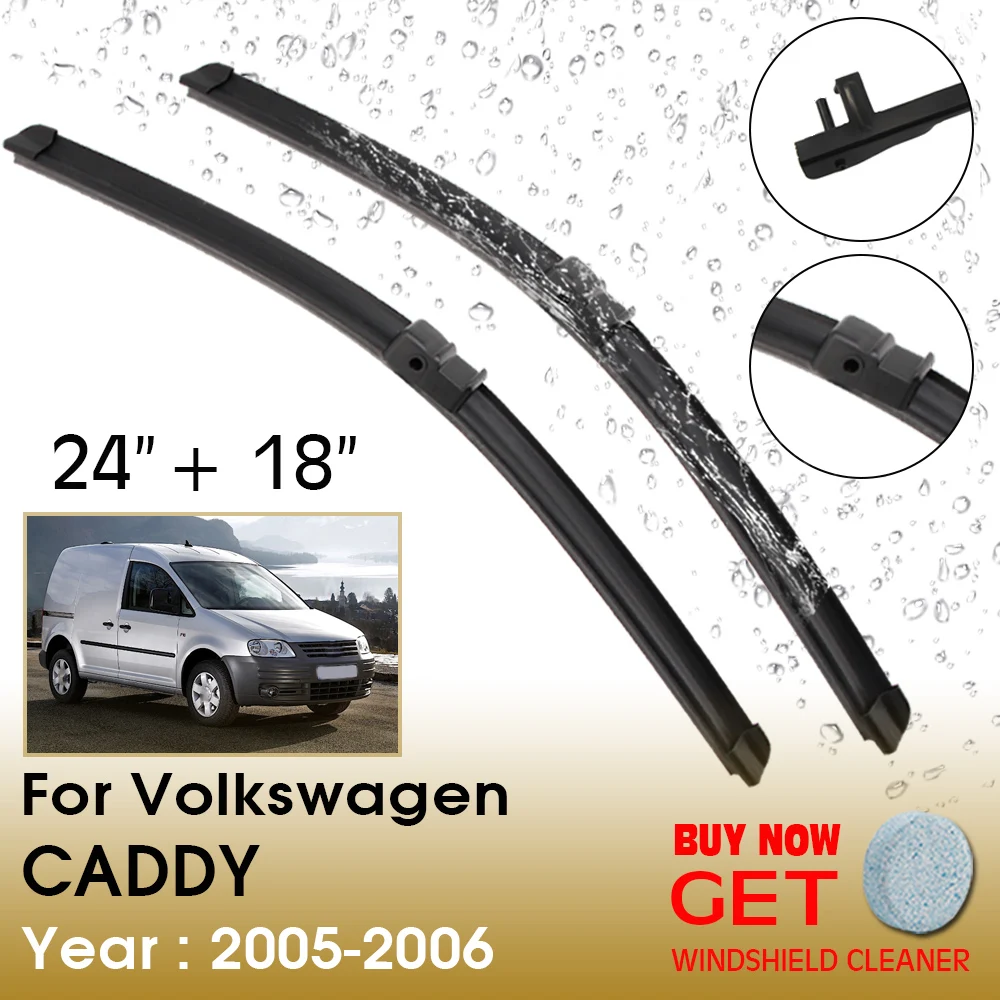 

Car Wiper Blade For Volkswagen CADDY 24"+18" 2005-2006 Front Window Washer Windscreen Windshield Wipers Blades Accessories