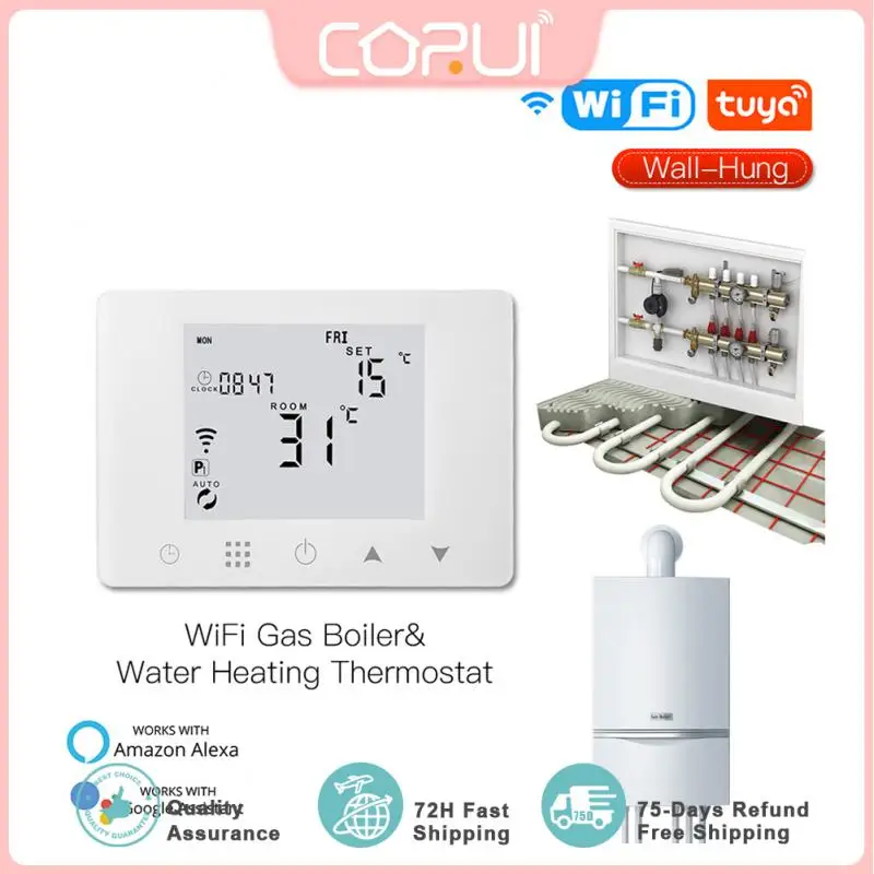 

Tuya WiFi Smart Thermostat Wall-Hung Gas Boiler Water Electric Underfloor Heating Temperature Controller Work With Alexa Google