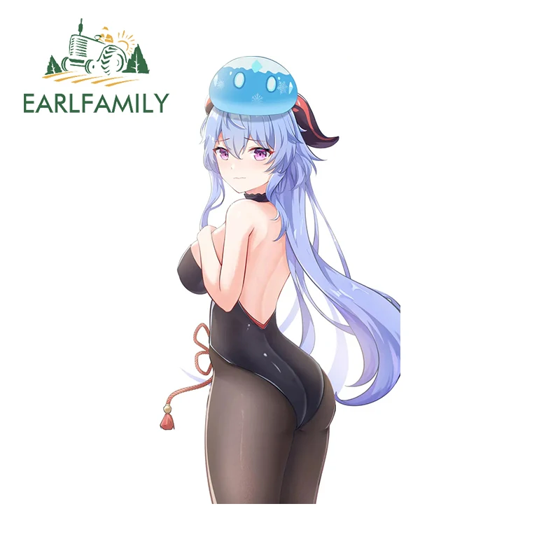 EARLFAMILY 13 см x 7 сексуальные купальники Ganyu автомобильные наклейки аниме милая