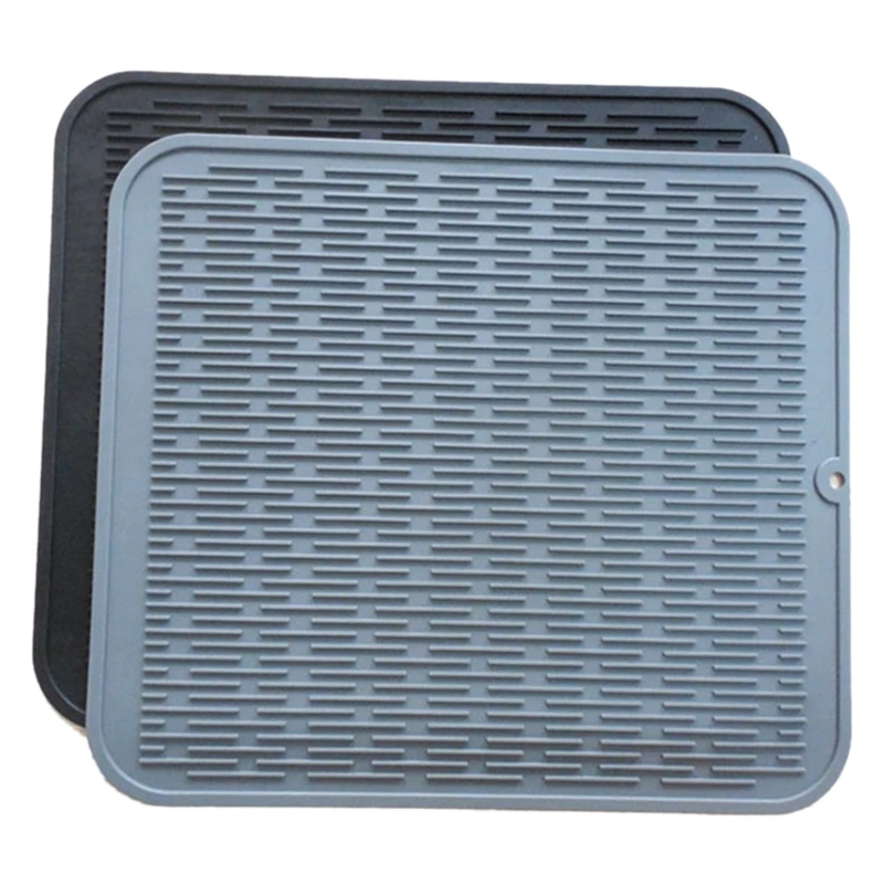 

Большой Многофункциональный силиконовый коврик для сушки посуды, кухонный дренажный коврик для стола, нескользящий коврик для раковины, прочный держатель для кастрюли