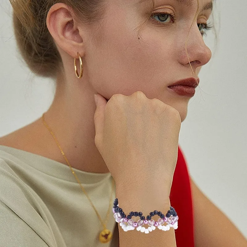 Круглые стеклянные бусины 2 цвета 4 мм 2400 шт.