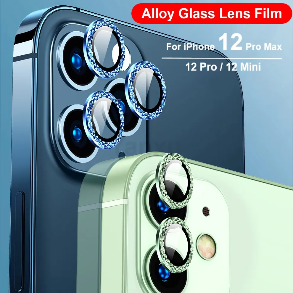 

Glitter Diamond Lens Ring Camera Film For iPhone 13 Pro Max 11 Pro 12 Mini Lens Screen Protector Tempered Glass Metal Ring Cover
