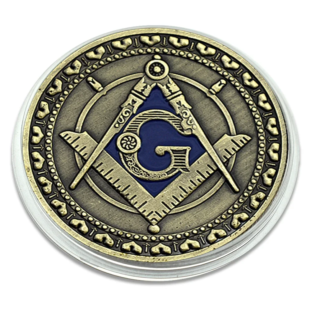 Масонская масонская монета Братства посеребренная монета-вызов металлическая
