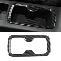 for nissan navara np300 2017 2018 2019 carbon fibre car front water cup holder protector frame cover trim sticker accessories