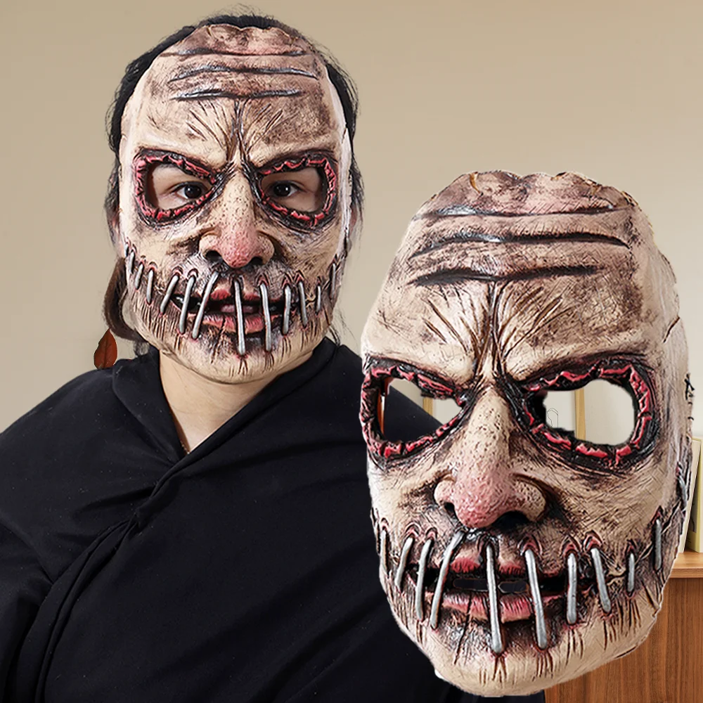 

Creepy Nails Big Mouth Skull Mask Latex Halloween Terror Evil Demon Cosplay Costumes Headgear Helmet Carnival Party Horror Props
