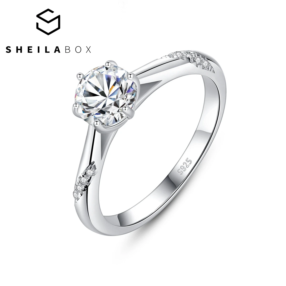 

Серебряное кольцо Sheilabox с муассанитом, кольцо с бриллиантом 925, кольцо на палец, Женское кольцо, модное индивидуальное романтическое кольцо вечности
