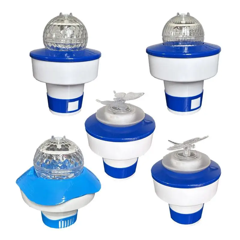 

Solar Floating Pool Lights LED 7 Color Changing Floating Lights With Dispenser RGB Color Changing Waterproof Solar Pond Light