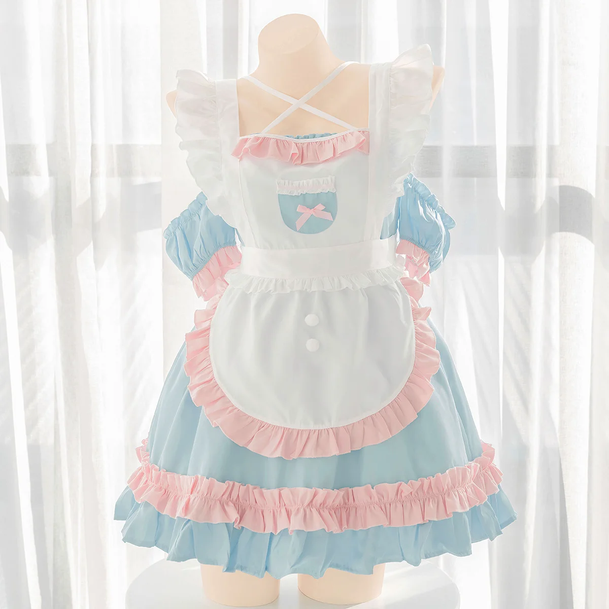 

Ice Cream Maid Suit Soft Girl Tutu Ruffles Apron Uniform Dress Anime Cosplay Costume Women Sweet Off-shoulder Candy Color Sling