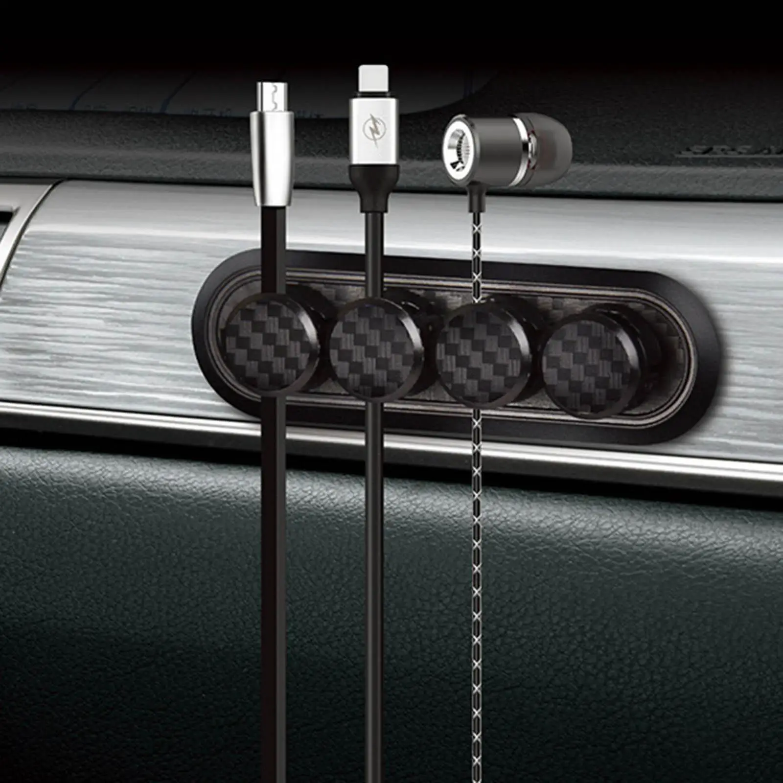 

Magnetic Cable Organizer Cord Management Organize 4 Cables Cable Clips Organiser for USB Cable Charger Wire Desktop Car Bedroom