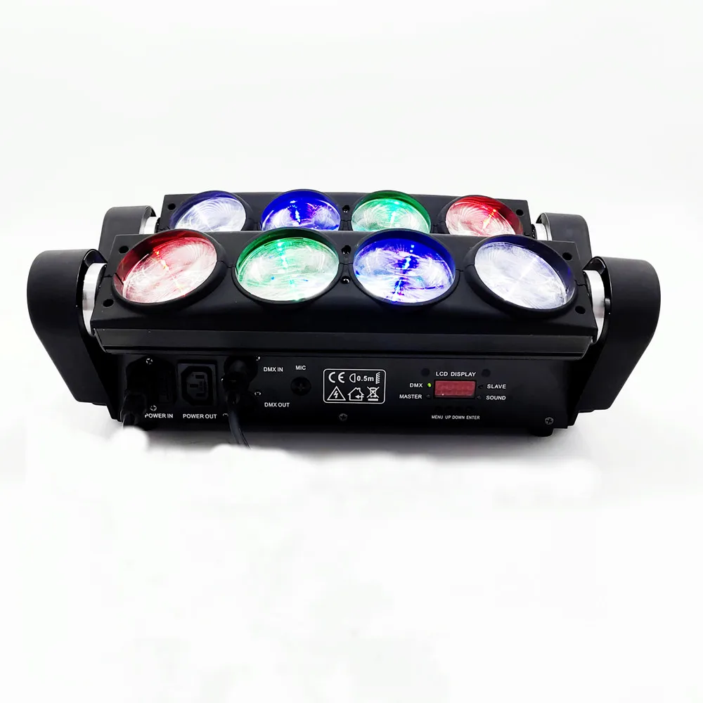 

8X15W Moving Beam DMX Light LED Spider Stage Lighting With RGBW 4In1 Colors For Disco Party Clubs Show Concert Wedding