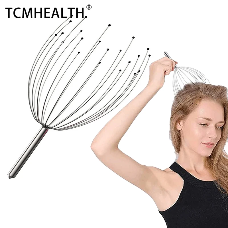 

TCMHEALTH Head Massager Scalp Massage Stainless Relaxer Octopus Head Scalp Relaxation Massage Unisex Relaxing Claw Metal