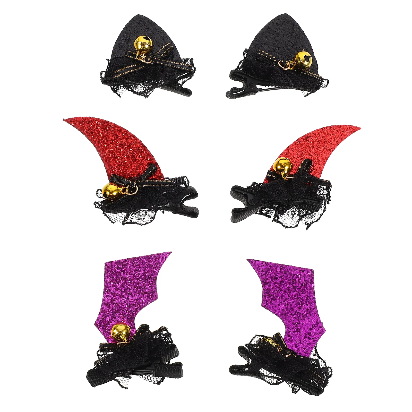 

6 Pcs Halloween Hair Clips Cloth Barrettes Funny Girls Party Headdress Fabric Miss