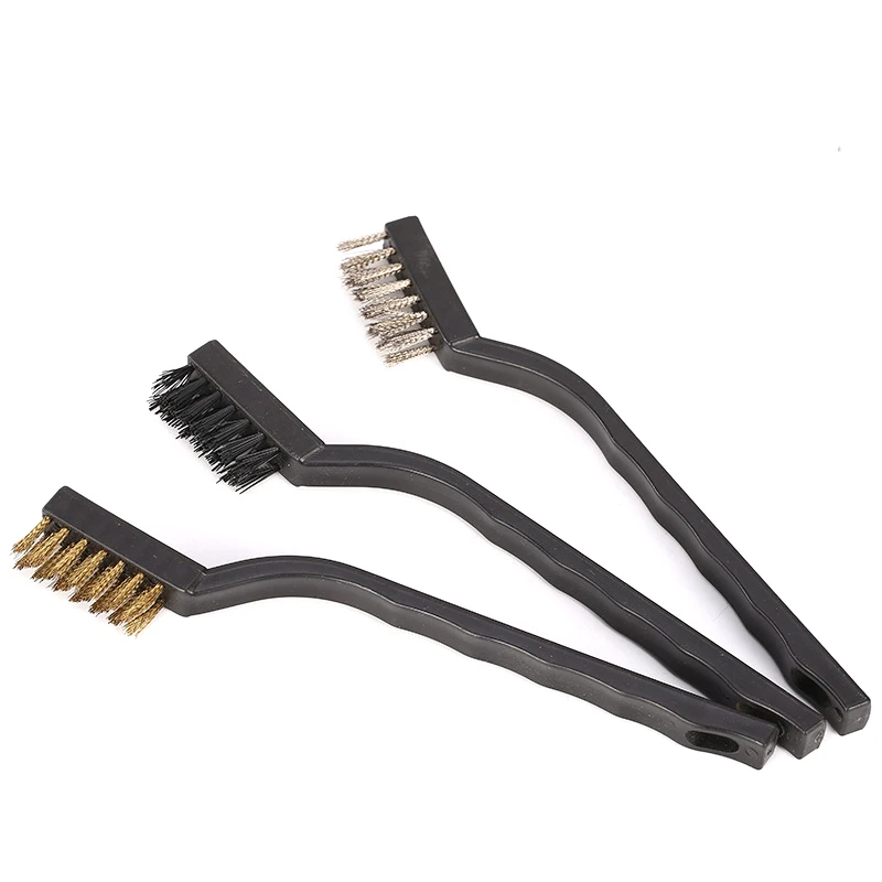 

3Pcs/lot Mini Stainless Steel Rust Brush Brass Cleaning Polishing Detail Metal Brush Wire Toothbrush Cleaning Tools Gadgets Set